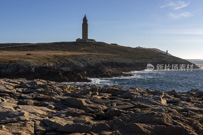 罗马帝国起源的赫拉克勒斯塔灯塔，宣布为世界遗产，a Coruña，西班牙加利西亚